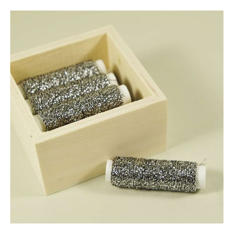 Au ver à soie Beiauffaden aus Seide - Fb: 019 schwarz-silber