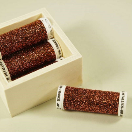 Au ver à soie Beiauffaden aus Seide - Fb: 035 schwarz-kupfer